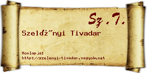 Szelényi Tivadar névjegykártya