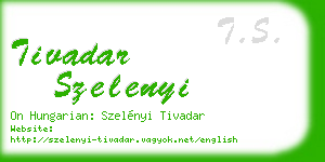 tivadar szelenyi business card